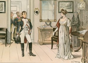 Królowa Ludwika Pruska (1776-1810) i Napoleon I (1769-1821) w Tilsit w 1807 r. podczas podpisywania drugiego traktatu tylżyckiego