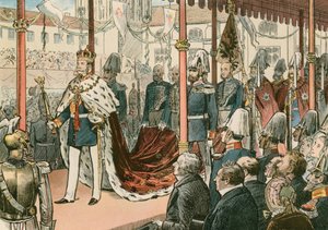 Koronacja Wilhelma I, króla Prus i pierwszego cesarza Niemiec (1797-1888), w Królewcu w 1861 r.