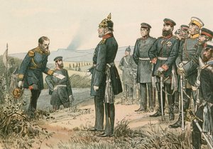 Wilhelm I, król Prus i cesarz Niemiec (1797-1888), otrzymanie kapitulacji Napoleona III w 1870 po bitwie pod Sedanem