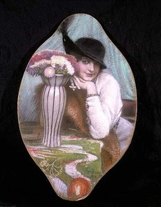 Portret dziewczynki przy wazonie z kwiatami autorstwa Carl Schlosser