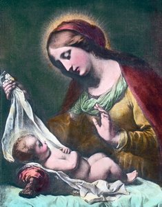 Madonna z Dzieciątkiem. Obraz (niedatowany) autorstwa włoskiego malarza barokowego Carlo Dolci (1616 - 1686). Data powstania obrazu: około 1900 roku. Archiwum Carla Simona autorstwa Carl Simon