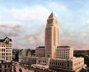 Stany Zjednoczone, Kalifornia, ratusz w Los Angeles, zbudowany w latach 1926-1928, data zdjęcia: około 1931 r. Archiwum Carla Simona autorstwa Carl Simon
