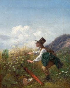 Łapacz motyli (botanik). około 1837 autorstwa Carl Spitzweg
