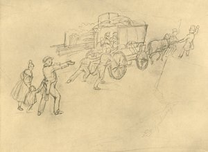 Thespian Actor Travelling, połowa końca XIX wieku, ok. 1924. autorstwa Carl Spitzweg
