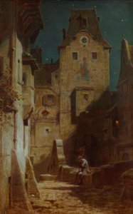 Nocny stróż zasnął autorstwa Carl Spitzweg