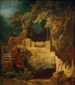 Skrzypek pustelnik w Felsenklause autorstwa Carl Spitzweg