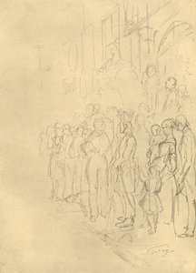W oczekiwaniu na procesję, połowa końca XIX w., ok. 1924. autorstwa Carl Spitzweg