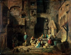 Praczki przy studni autorstwa Carl Spitzweg
