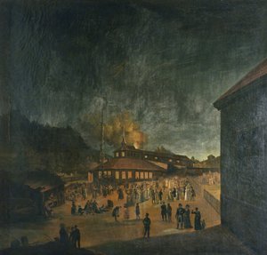 Święto narodowe w Bærum Jernverk (fabryka żelaza) Midsummer autorstwa Carl Vogt