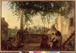 Taras domu w pobliżu Neapolu z widokiem na Wezuwiusza, 1833