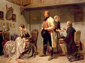 Toast za narzeczoną (olej) autorstwa Carl Wilhelm Huebner