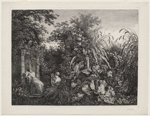 Młodzież grająca na lirze dziewicy przy fontannie autorstwa Carl Wilhelm I Kolbe