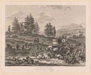 Vintage w krajobrazie La pleine vendange (tytuł na obiekcie) autorstwa Carl Wilhelm Weisbrod