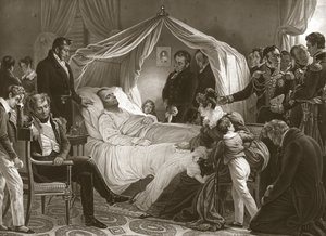 Napoleon na łożu śmierci, 5 maja 1821, wyd. rytownictwo.