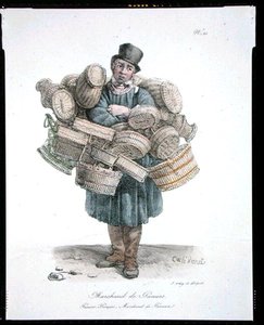 Sprzedawca koszy, nr 21 z serii "Krzyki Paryża", wyd. ok. 1820 (litografia barwna)