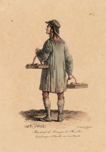 Sprzedawca serów z Marolles z „Les cris de Paris” ok. 1823-25 (litho) autorstwa Carle Vernet