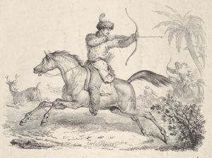 Kozacy na jeleniach konnych, 1821-36. autorstwa Carle Vernet