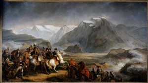 Generał Napoleon Bonaparte (1769-1821) w bitwie pod Rivoli Obraz Antoine Carle Vernet (1758-1836) XIX-wieczny Boissy Saint Leger, Chateau de Grosbois - Generał Napoleon Bonaparte (1769-1821) podczas bitwy pod Rivoli. Obraz Antoine