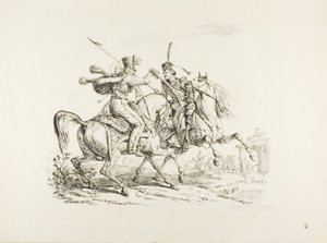Hussard zabija kozaka szablą autorstwa Carle Vernet