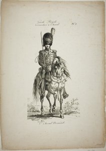 Gwardia królewska, grenadier konny normański i koń, nr 1 autorstwa Carle Vernet