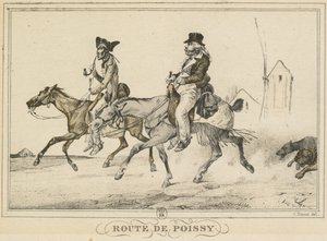 Sceny z życia codziennego, drogi i ścieżki: Droga do Poissy..., 1816. autorstwa Carle Vernet