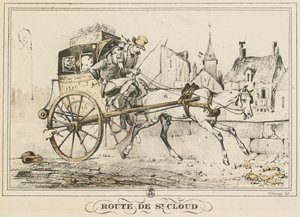 Sceny z życia codziennego, drogi i ścieżki: droga do Saint-Cloud autorstwa Carle Vernet