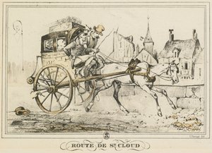 Sceny z życia codziennego, drogi i ścieżki: Droga do Saint-Cloud..., 1816. autorstwa Carle Vernet