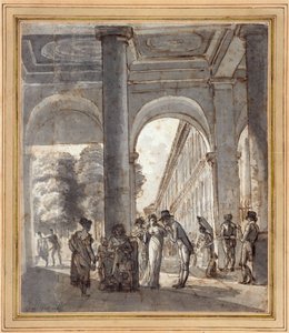 Pałac Królewski w 1810 roku (tusz na papierze) autorstwa Carle Vernet