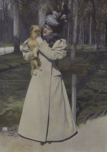 Kobieta w paryskim parku (kolorowe zdjęcie) autorstwa Carle de Mazibourg