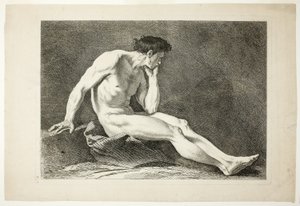Rysunek, od Six Figures Académiques autorstwa Carle van Loo