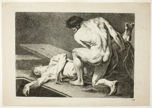 Rysunek, od Six Figures Académiques autorstwa Carle van Loo