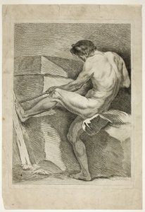 Rysunek, od Six Figures Académiques autorstwa Carle van Loo