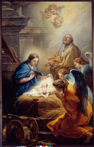 Adoracja aniołów Obraz Carle van Loo (1705-1765) 1751 Brześć, Muzeum Sztuk Pięknych autorstwa Carle van Loo