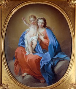 Dziewica i Dzieciątko Jezus. Olej na płótnie. Obraz Carle Van Loo (1705 - 1765) autorstwa Carle van Loo