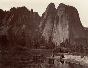 Cathedral Rocks, Yosemite, ca. 1872, wydrukowany ca. 1876. autorstwa Carleton E. Watkins.