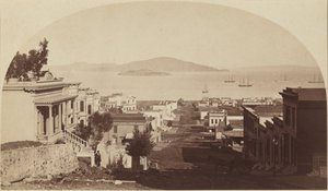 Wyspa Alcatraz i zatoka San Francisco, patrząc na północ, lata 80. XIX wieku (zdjęcie) autorstwa Carleton Emmons Watkins