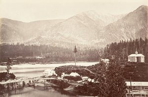 Cascades, Oregon, 1867, druk ok. 1876. autorstwa Carleton Emmons Watkins