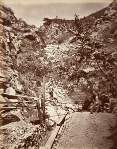Gorące Źródła Siarkowe, Santa Barbara, 1876, druk ok. 1876. autorstwa Carleton Emmons Watkins