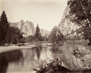 Patrząc w dół Yosemite Valley, ca. 1872, wydrukowany ca. 1876. autorstwa Carleton Emmons Watkins