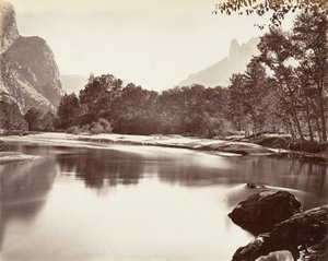 Patrząc w górę Yosemite Valley, ca. 1872, wydrukowany ca. 1876. autorstwa Carleton Emmons Watkins