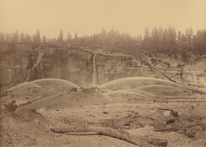 Malakoff Diggins, North Bloomfield, hrabstwo Nevada, 1871. autorstwa Carleton Emmons Watkins