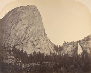 Góra Broderick i wodospad Nevada. Jesień = 700 stóp, 1861, Yosemite.