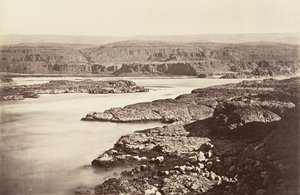Passage of the Dalles, Oregon, 1867, wydrukowany ca. 1876. autorstwa Carleton Emmons Watkins