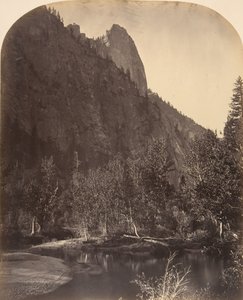 Widok na rzekę, Sentinel, 3270 stóp, 1861. autorstwa Carleton Emmons Watkins