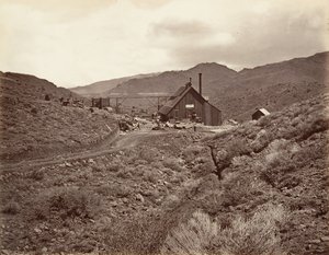 Sutro Tunnel Shaft nr 3, 1875, wydrukowany ca. 1876. autorstwa Carleton Emmons Watkins