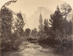 Tasayac lub Half Dome, 4967 stóp, 1861. autorstwa Carleton Emmons Watkins