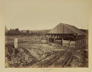 Oswego Iron Works, rzeka Willamette autorstwa Carleton Watkins