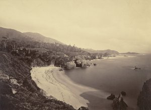 [Widok na wybrzeże Pacyfiku] / [Gibson Beach, Pt. Lobos, wybrzeże Monterey]. autorstwa Carleton Watkins