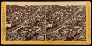 Panorama San Francisco z Telegraph Hill, Washington Square autorstwa Carleton Watkins
