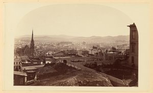 [Widok z rezydencji pana Crockera, Cal St. Hill, patrząc na południowy wschód]. autorstwa Carleton Watkins